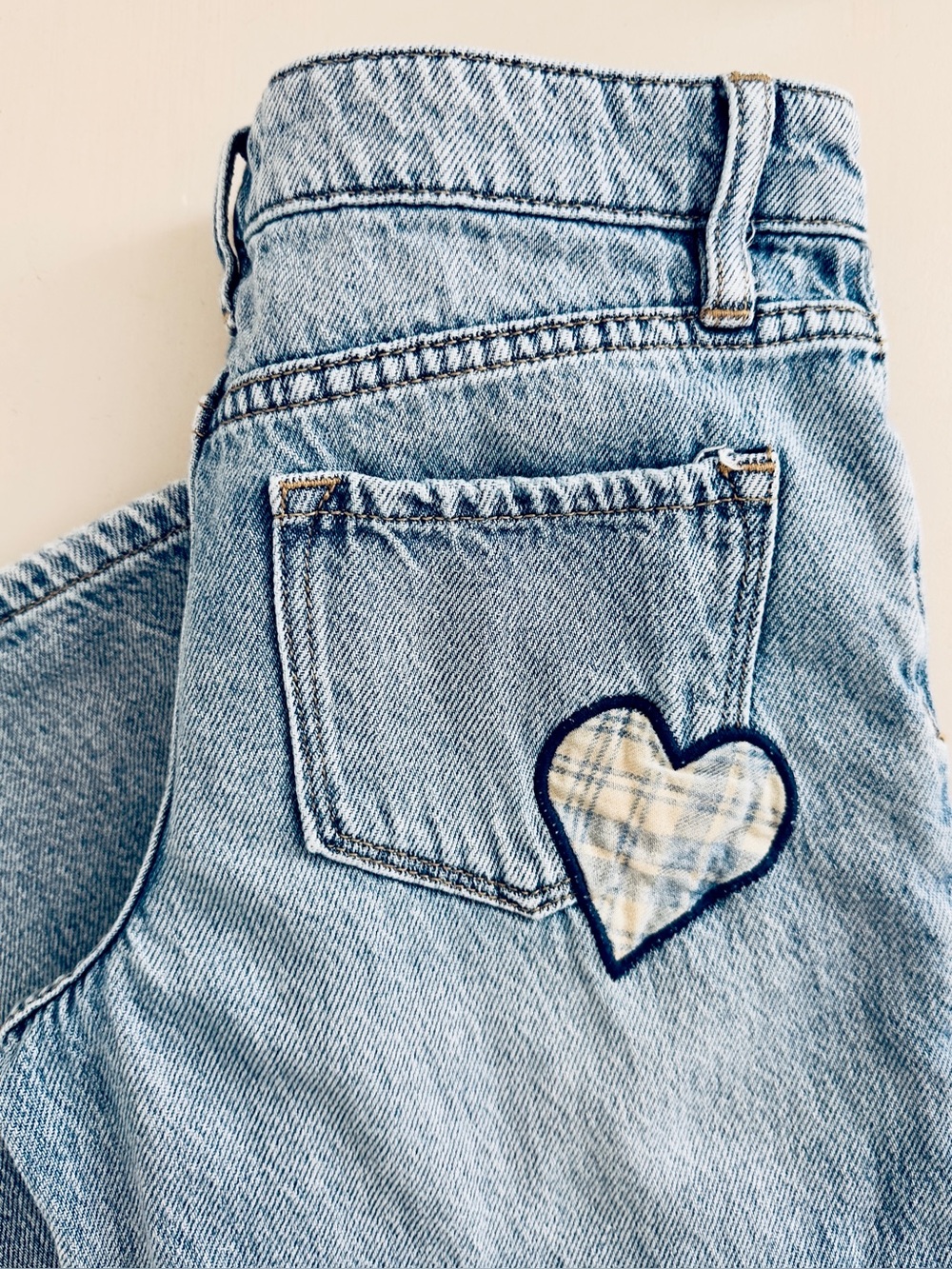 RSQ Girl’s Plaid Heart Low Rise Wide Leg Jeans